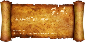 Faluvégi Aba névjegykártya